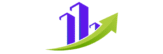 Shelios Digital Marketing logo showing three purple rising bars like buildings with a green upward arrow symbolizing business growth and success, with the tagline ‘Your Success Our Commitment